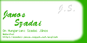 janos szadai business card